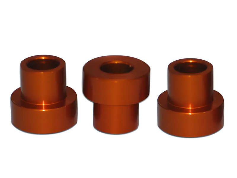 Glossy copper coloured bright anodised aluminium rings